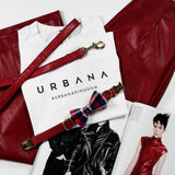 Elegant Burgundy Faux Leather Dog Leash with Gold Buckle – Durable & Stylish