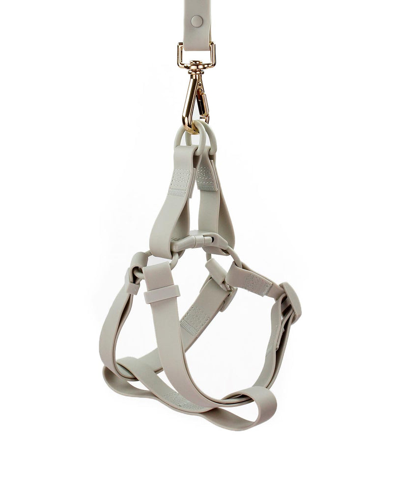 Ivory Grey Waterproof Step In Dog Harness | Urbana Pet Boutique